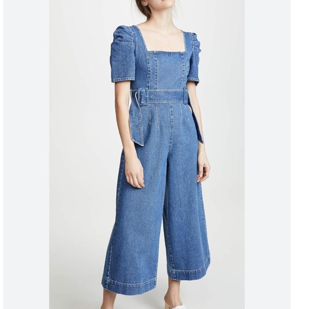 C/Meo Collective Short Sleeve Denim Jumpsuit